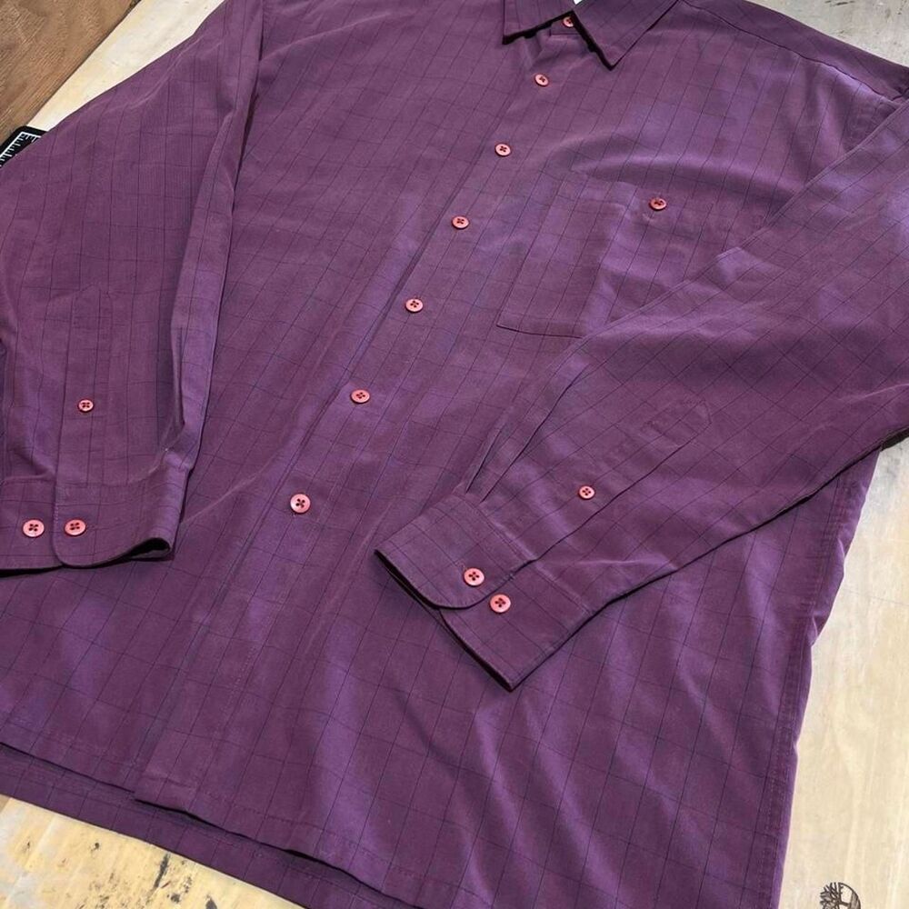 Pierre-cardin Men's Burgundy and Purple Shirt